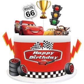 10Pcs Cars Birthday Cake Toppers, Cute Cartoon Cake Decorations, Movie Themed Cupcake Topper, Birthday Party Supplies for Boys and Girls in Saudi Arabia