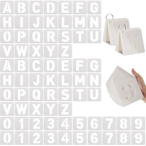 72 Pcs True 3 Inch Letter & Number Stencils - 2 Full Craft Stencil Sets (A-Z & 0-9), Reusable Alphabet Templates Interlocking Stencils for Painting on Wood, Wall, Fabric, Rock, Sign, Craft Projects in Kuwait