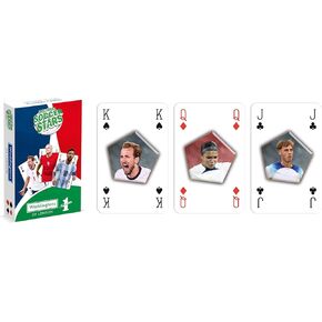 Waddingtons NO. 1 World Soccer Stars Playing Cards - Deck of Cards with Holographic Effect - Plastic Playing Cards - Professional Playing Cards - Card Deck of Gold Cards in Saudi Arabia