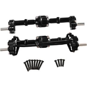 Front and Rear Portal Axles for 1:12 MN82 RC Car Metal Upgrade Parts 145mm Width 5mm Connector- Black in Saudi Arabia