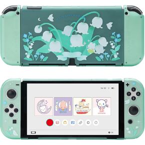 GeekShare Protective Case for Switch OLED, Hard PC Protective Shell Slim Cover Case Compatible with Nintendo Switch OLED and Joy Con - Lily of The Valley in Saudi Arabia