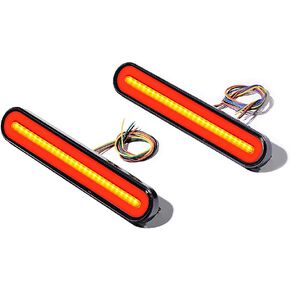 Dual Color Rear Fender/Bagger Vertical Mount LED Rod Light Kit Compatible with Harley Honda Yamaha Motorcycle - Tail Brake Stop Lamp Sequential Flashing Turn Signal Parking Light in Kuwait