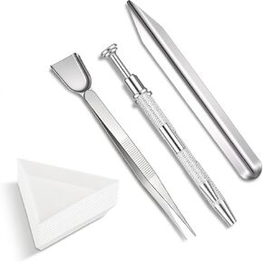Viliqiou 13 PCS Craft Jewelry Bead Diamond Scoop Set, Stainless Steel Tweezers, Sorting Trays for Rhinestones, Pearls, Gemstones, DIY Tools and Supplies in Saudi Arabia