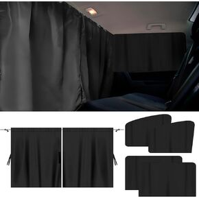 5PCS Car Privacy Curtains, Auto Window Shades Kit with 2 Front&Rear Side Window Shades, 98% Light Blocking Divider Curtain, Privacy Window Cover, Baby Shade for Sleeping, Car Camping Essentials in Saudi Arabia