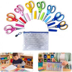 Left-Handed Scissors Kids, 8-Pack Classroom Set for Teachers, Comfort-Grip Handles for Small Hands, 5.7" Blunt-Tip Safety Scissors for School Crafts and Left-Handed Cutting Practice in Saudi Arabia