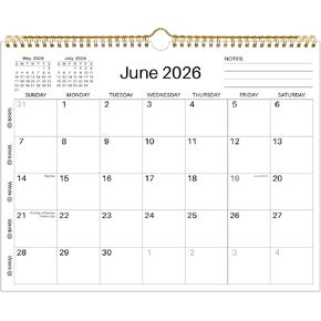 Wall Calendar 2026-2027 - June 2026 - December 2027, 19 Monthly Calendar 2026-2027, 14.6" x 11.42", with Large Daily Blocks, Thick Paper, Holidays, Week's Numbers＆ Notes, Minimalist Design in Saudi Arabia