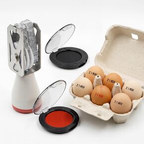 Egg Date Stamp Kit with 2 Fade-Resistant Ink Pads, Egg Stamper for Farm Fresh Eggs, Date Lable Stamps for Mark Farm Office Shipping in Saudi Arabia