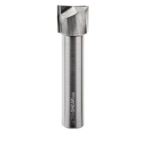 Undersized Plywood Router Bit, 18mm CD, 1/2" Shank, 2-Flute Carbide Head, Down Cut Spiral for Mortising, Dado & Grooves, USA Made in Saudi Arabia