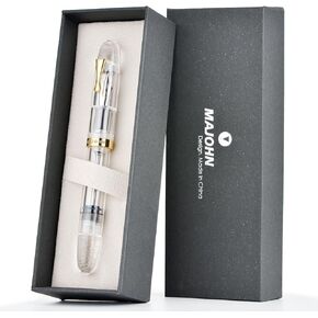 قلم حبر Majohhn C4 Eyedropper ذو رأس رفيع للغاية، أقلام كتابة كبيرة الحجم من الأكريليك الشفاف للأعمال المكتبية مع صندوق in Kuwait