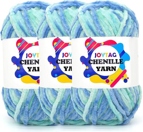 Camouflage Velvet Chenille Yarn for Crocheting Velvet Yarn Fluffy Yarn Plush Yarn Thick Bulky Chunky Chenille Velvet Yarn Soft Baby Blanket Yarn for Crocheting Hand Knitting 3 * 100g-Camouflage in Saudi Arabia