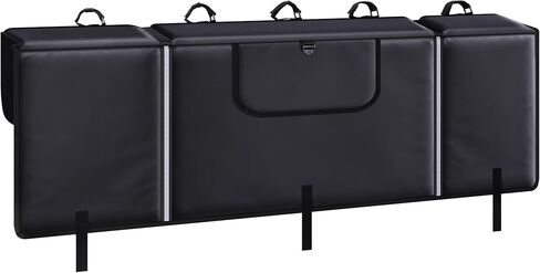 Tailgate Bike Pad for 5 Bikes, Truck Tailgate Bike Protection with Reflective Strips Tool Pocket Rear Camera Opening, Weatherproof Tailgate Cover for Mountain Bikes Transportation in Saudi Arabia
