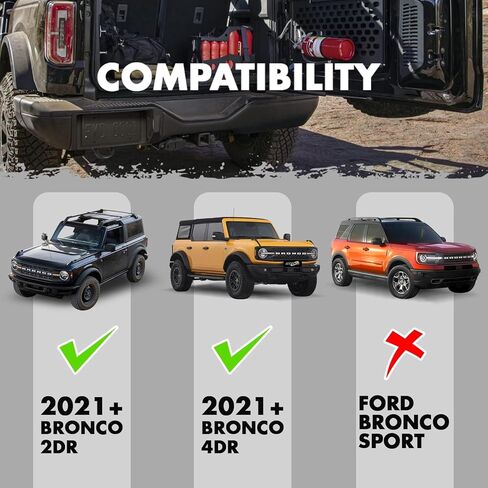 وصلة وصلة مقطورة ETOSHA Bronco مقاس 2 بوصة لسيارة Ford Bronco 2 باب 4 أبواب 2021 2022 2023، الفئة الثالثة شديدة التحمل ممتص الصدمات الخلفي وصلة سحب المقطورة 2 بوصة ملحقات وصلة مقطورة برونكو in Kuwait