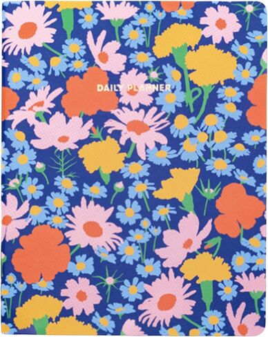 ban.do Undated Daily To Do Planner, Personal Organizer Schedule Planner with Grocery List and Schedule, Blue Floral in Kuwait