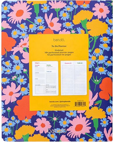 ban.do Undated Daily To Do Planner, Personal Organizer Schedule Planner with Grocery List and Schedule, Blue Floral in Kuwait