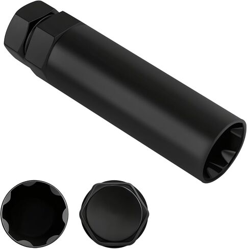 6 Spline Lug Nut Socket, Black Spline Locking Lug Nut Removal Tool, Car Drive Tuner Socket Key, Wheel Lock Removal Kit for 21mm/13/16 Inch and 22mm/7/8 Inch Hex Socket Wrench (7 Spline) in Saudi Arabia