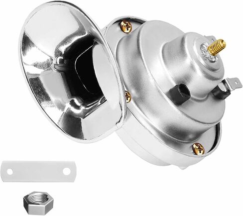 Super Loud Car Snail Horns, 12V High Low Dual Tone Automotive Electric Snail Horn, Waterproof Air Horns Replacement Kit for Sedan Truck Motorcycle Boat, Car Accessories (Black) in Saudi Arabia