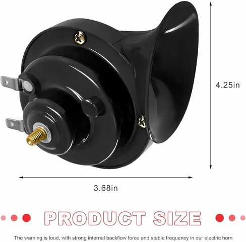 Super Loud Car Snail Horns, 12V High Low Dual Tone Automotive Electric Snail Horn, Waterproof Air Horns Replacement Kit for Sedan Truck Motorcycle Boat, Car Accessories (Black) in Saudi Arabia