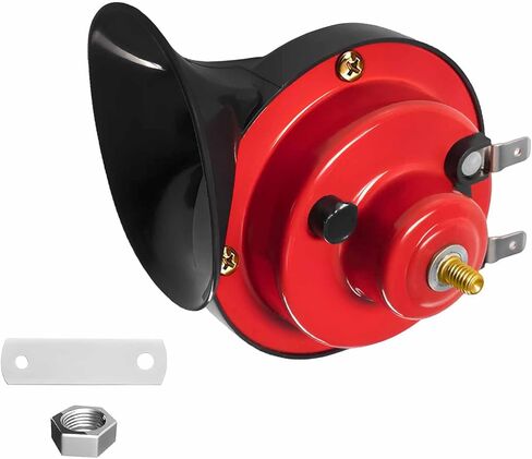 Super Loud Car Snail Horns, 12V High Low Dual Tone Automotive Electric Snail Horn, Waterproof Air Horns Replacement Kit for Sedan Truck Motorcycle Boat, Car Accessories (Black) in Saudi Arabia