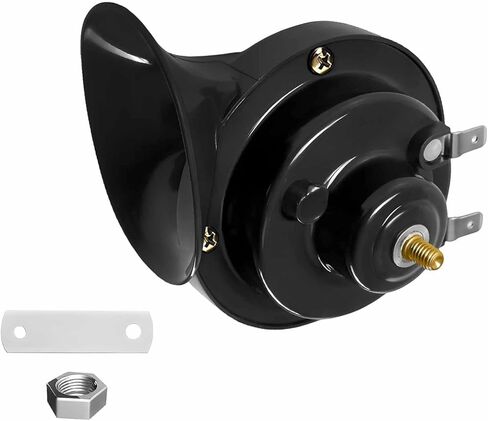 Super Loud Car Snail Horns, 12V High Low Dual Tone Automotive Electric Snail Horn, Waterproof Air Horns Replacement Kit for Sedan Truck Motorcycle Boat, Car Accessories (Black) in Saudi Arabia