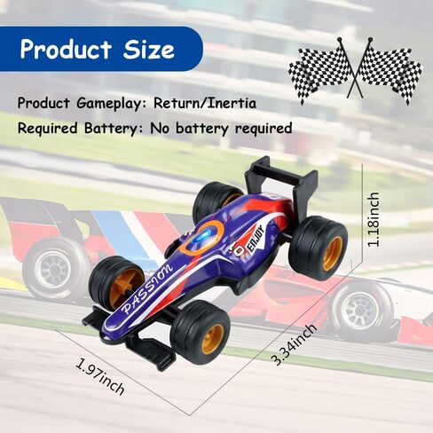 12Pcs F1 Formula Pull Back Cars Toy Number Stickers 3.3:2.1:1.2 Inch Matchbox Cars Crash Resistant Inertia Toy Car Race Cars Toy for Kids Birthday Party Favors in Saudi Arabia
