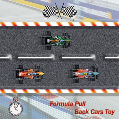 12Pcs F1 Formula Pull Back Cars Toy Number Stickers 3.3:2.1:1.2 Inch Matchbox Cars Crash Resistant Inertia Toy Car Race Cars Toy for Kids Birthday Party Favors in Saudi Arabia