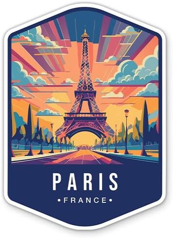 ملصق Paris France - لزجاجة المياه والهاتف والكمبيوتر المحمول - ملصق - فينيل مقاوم للماء - 3 بوصات in Kuwait