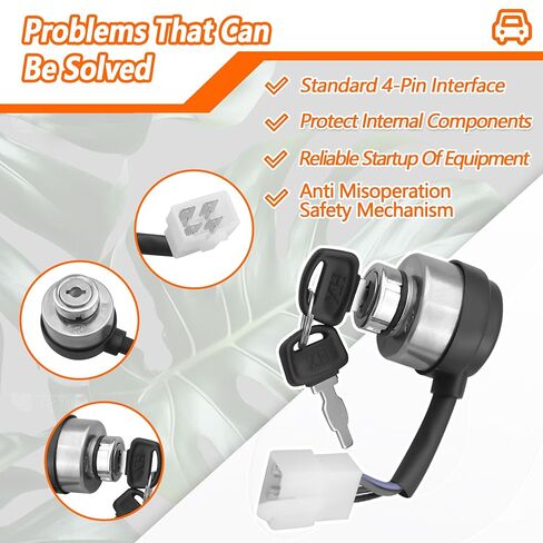 Ignition Switch with 2 Keys 4Pin Fit for AGT-H15R DHKG-H15 Mini Excavator in Saudi Arabia