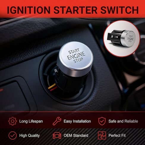Ignition Starter Switch Compatible with Volkswagen VW Tiguan 2009 2010 2011 2012 2013 2014 2015 2016 2017 2018, Start Stop One-Button Switch Replaces 561959839 56D959839A in Saudi Arabia