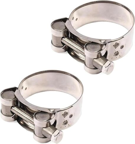 2Pcs Stainless Steel Exhaust Band Clamp, 48-51mm, Motorcycle and Automotive Replacement Part in Kuwait