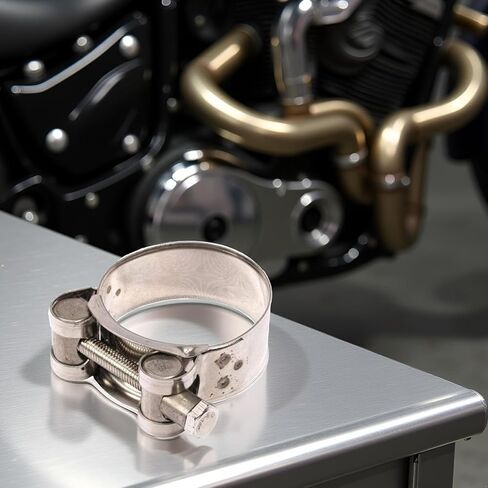 2Pcs Stainless Steel Exhaust Band Clamp, 48-51mm, Motorcycle and Automotive Replacement Part in Kuwait