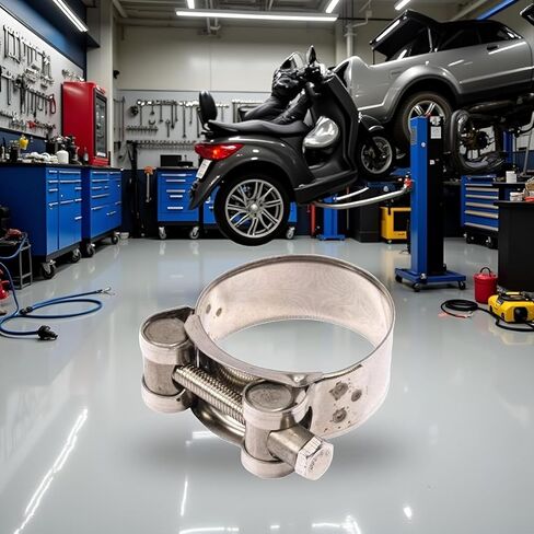 2Pcs Stainless Steel Exhaust Band Clamp, 48-51mm, Motorcycle and Automotive Replacement Part in Kuwait