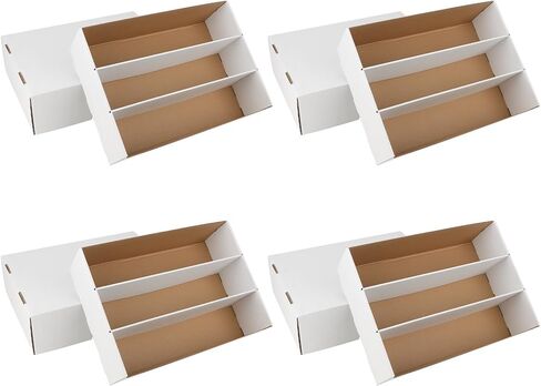 4 Pack Trading Card Storage Box, 2340 Count Card Storage Box White Sports Cards Storage Box Card Organizer Box Trading Card Box for Storing Protecting and Organizing Soccer Basketball Game Cards in Saudi Arabia