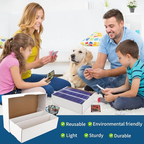 4 Pack Trading Card Storage Box, 2340 Count Card Storage Box White Sports Cards Storage Box Card Organizer Box Trading Card Box for Storing Protecting and Organizing Soccer Basketball Game Cards in Saudi Arabia