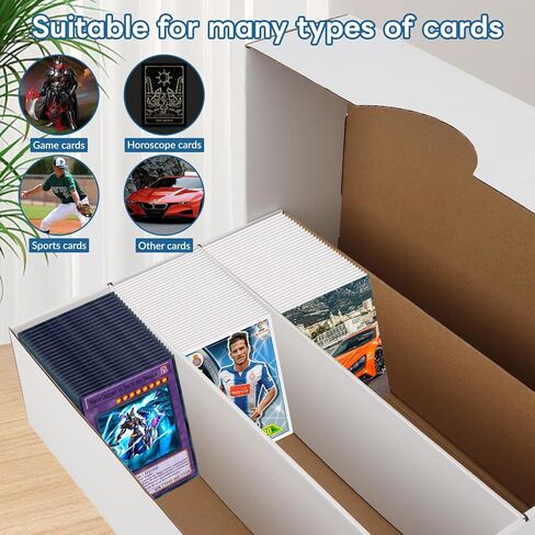 4 Pack Trading Card Storage Box, 2340 Count Card Storage Box White Sports Cards Storage Box Card Organizer Box Trading Card Box for Storing Protecting and Organizing Soccer Basketball Game Cards in Saudi Arabia