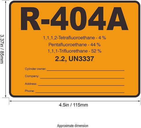 R404A HVAC/R Labels R-404A Color Coded Refrigerant ID Labels Cerification Tag Stickers identifier 20 Pack in Saudi Arabia