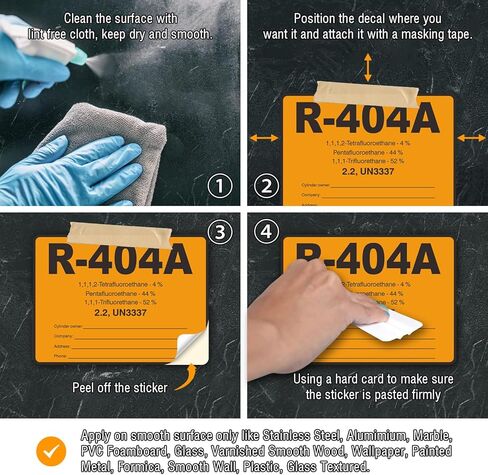 R404A HVAC/R Labels R-404A Color Coded Refrigerant ID Labels Cerification Tag Stickers identifier 20 Pack in Saudi Arabia