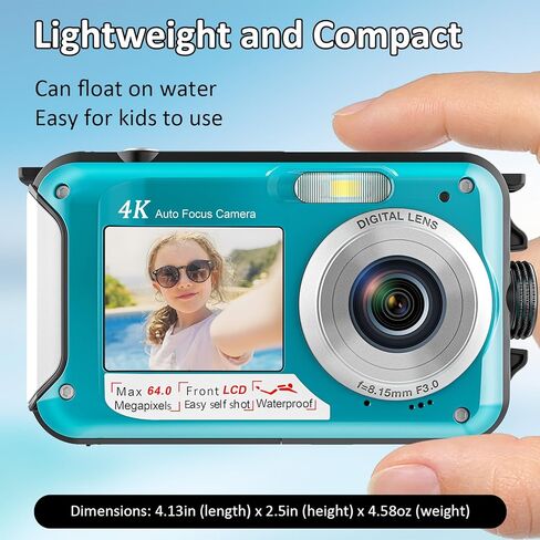 4K 56MP Underwater Camera 11FT Waterproof Camera with 32GB Card Type-C in Saudi Arabia