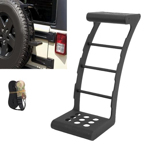 Heavy Duty Tire Step Fit, Tire Step and Wheel Ladder for 24 to 35 Inch Tires, with Stable Support Replacement for Jeep JK, JL, TJ, YJ and CJ Vehicles in Saudi Arabia