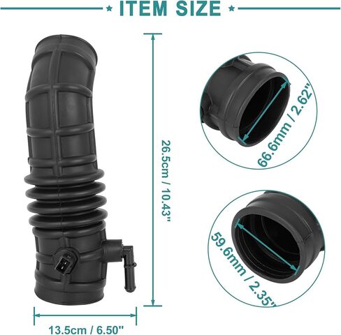ACROPIX Auto Air Intake Tube Hose Fit for Chevrolet Aveo - Pack of 1 Black in Kuwait