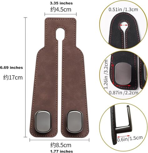 2026 car Wallet Hook, car headrest Hook, Double Hook Leather car seat Hook, car seat headrest Hook, car seat backrest Storage Hook, seat backrest Storage Hook (Black) in Saudi Arabia