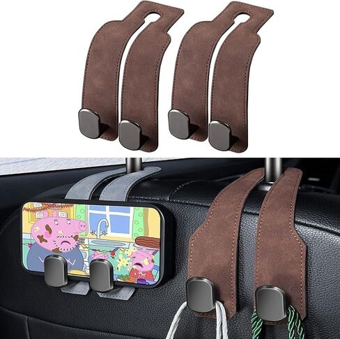 2026 car Wallet Hook, car headrest Hook, Double Hook Leather car seat Hook, car seat headrest Hook, car seat backrest Storage Hook, seat backrest Storage Hook (Black) in Saudi Arabia