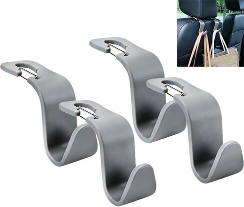 4-Pack 360° Rotating Universal Car Headrest Hooks, Car Organizer Hanger Storage Hooks for Bag Purse Cloth Grocery Universal Fit with Clip Pink in Saudi Arabia