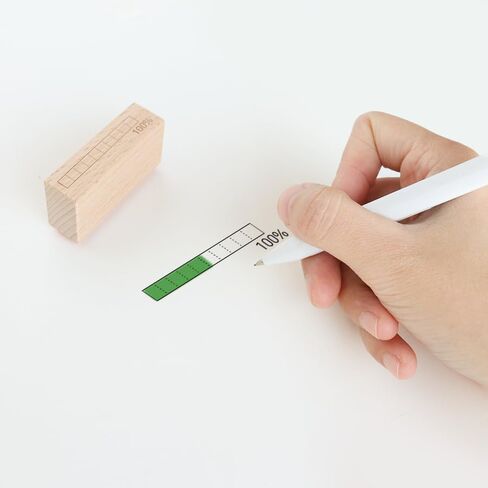 Progress Bar Rubber Stamp, Tracker for Office Study Task Management, Planner Notebook & Schedule, Manual Loading Bar Graphic, Percent Status Record, 0.4'' x 1.9'' Impression Size in Saudi Arabia