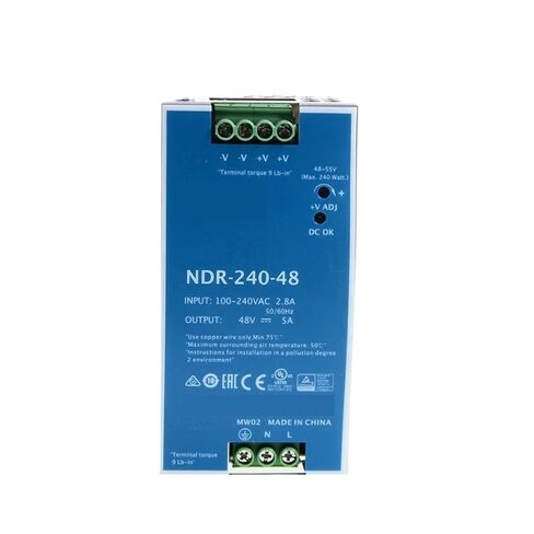 1 قطعة 240 واط مخرج واحد مصدر طاقة صناعي DIN السكك الحديدية NDR-240-24 | 24V10A NDR-240-48 | 48V5A (NDR-240-48) in Kuwait