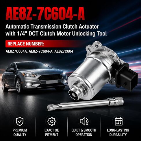 2 قطعة AE8Z-7C604-A مشغل ناقل الحركة الأوتوماتيكي A/B لـ 2012-2018 Ford Focus SE SEL & 2011-2019 Ford Fiesta، DPS6 6DCT250 محرك تحويل القابض المزدوج مع أداة فتح 1/4 بوصة AE8Z7C604A in Kuwait