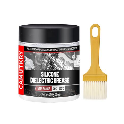Silicone Dielectric Grease Automotive Die Electric Grease Spark Plug Light Bulb Sockets Battery Terminal Electrical Contact Paste for Marine Against Salt, Dirt Corrosion Brush Top Can, 8.8 oz in Kuwait