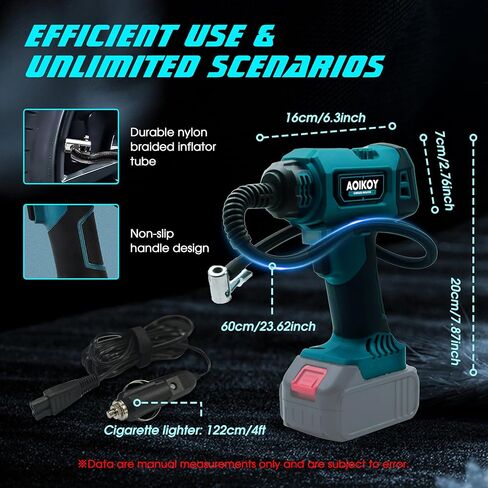 Cordless Tire Inflator Air Compressor for Makita 18V Battery, Portable Handheld Air Pump with digital Tire Pressure Gauge and LED Light for Cars, SUVs, Motorcycles (Battery Not Included) (160psi) in Saudi Arabia