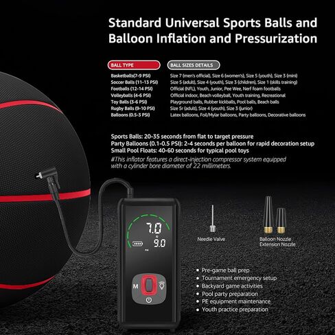 Wireless Tire Inflator Portable Air Compressor, 150PSI, 6000mAh Battery Powered, Cordless Digital Pump with LED Emergency Light and LED Pressure Gauge Display for Cars Bikes Balls, Auto Shut-Off in Saudi Arabia