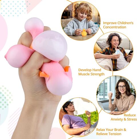 Squishy Fidget Toys Stress Balls,Tedmax 4PCS Cute Penguin & Duck Squeeze Toys,Taba Squishy Packs Perfect for Kids Sensory Play,Anxiety & Stress Relief for Adults Teens Party Favors,Classroom Prizes in Saudi Arabia