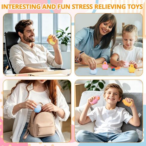 Squishy Fidget Toys Stress Balls,Tedmax 4PCS Cute Penguin & Duck Squeeze Toys,Taba Squishy Packs Perfect for Kids Sensory Play,Anxiety & Stress Relief for Adults Teens Party Favors,Classroom Prizes in Saudi Arabia